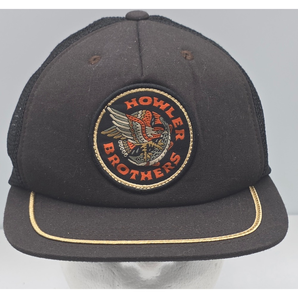 Howler Brothers Trucker Hat‎ Black Mesh Foam Snapback Osprey Prey Patch